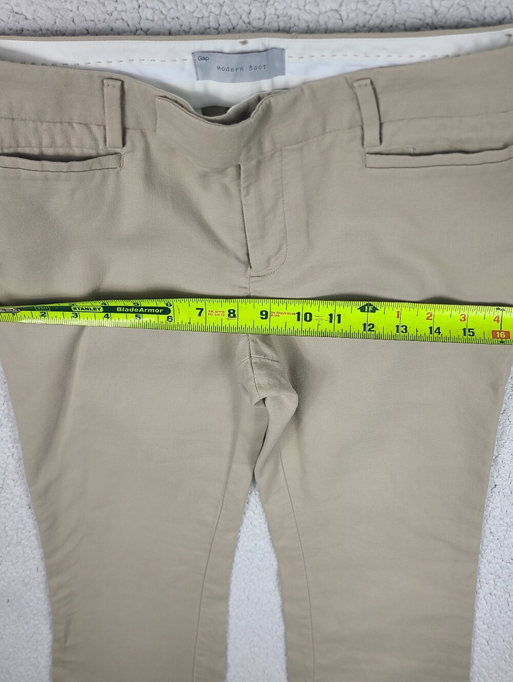Gap Modern Boot Khaki Pants Beige Bootcut Chino Trousers 100% Cotton 2A - Picture 5 of 13
